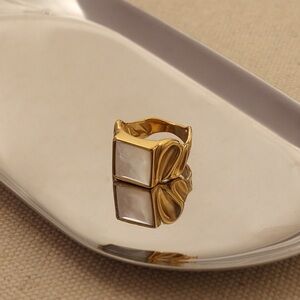Inner Harmoni 18K Gold Plated Mother of Pearl Gold Ring